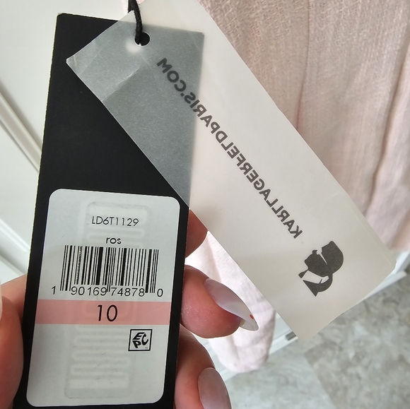 Karl Lagerfeld Paris Pink Tweed Sheath Dress Size 10 NWT - Picture 8 of 14